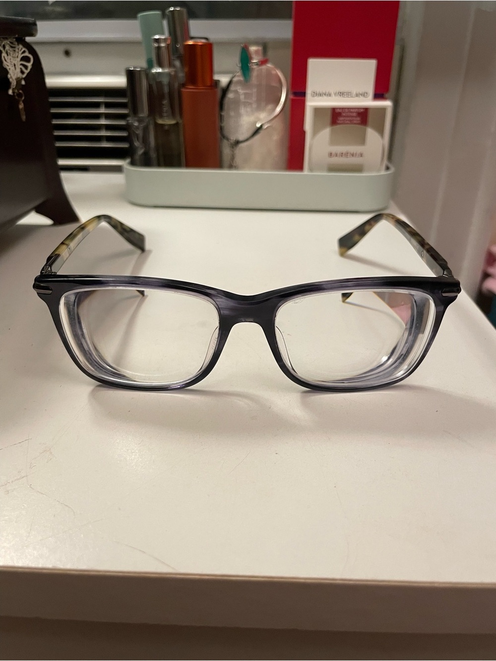 Trussardi glasses Classic Men’s Rectangular Tortoise Brown Glossy Glasses